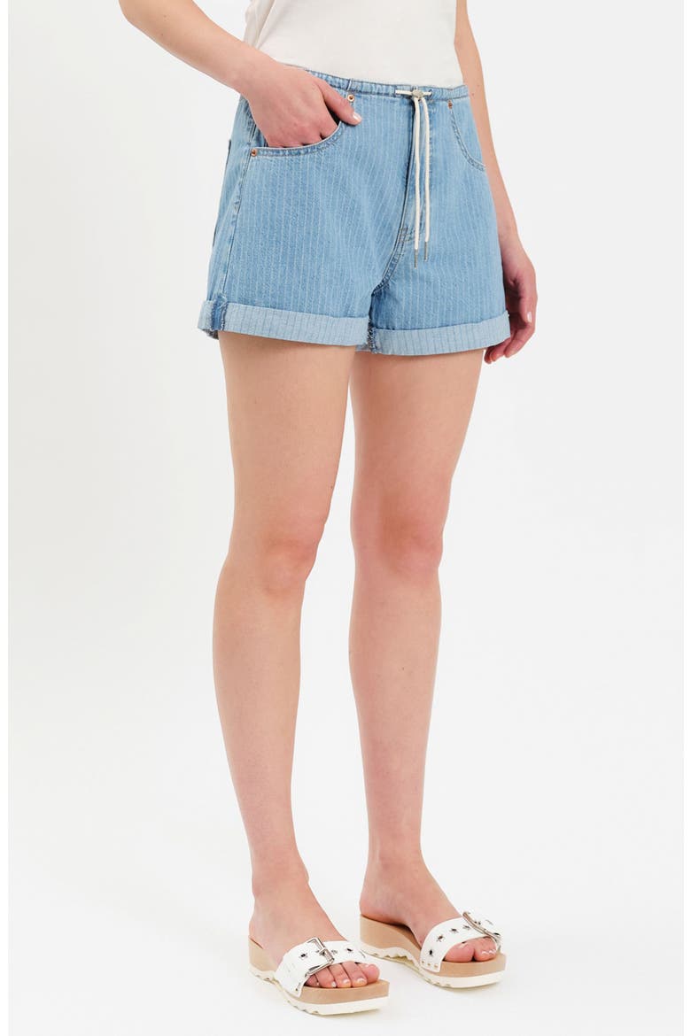 Maddie Stripe Tie Waist Denim Shorts, Alternate, color, WHIMSY