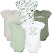 Hudson Baby 5Pk of Gentle Cotton One-Pieces