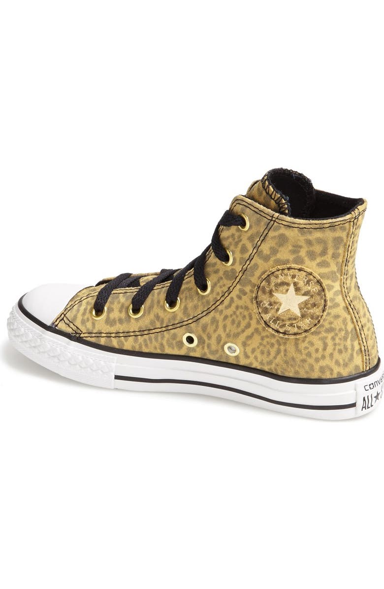 Converse Chuck Taylor<sup>®</sup> All Star<sup>®</sup> Leopard Print High Top Sneaker, Alternate, color,