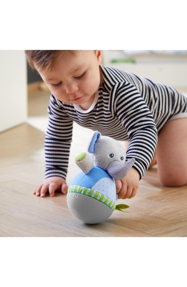HABA Roly Poly Elephant Soft Wobbling & Chiming Baby Toy, Alternate, color, 
