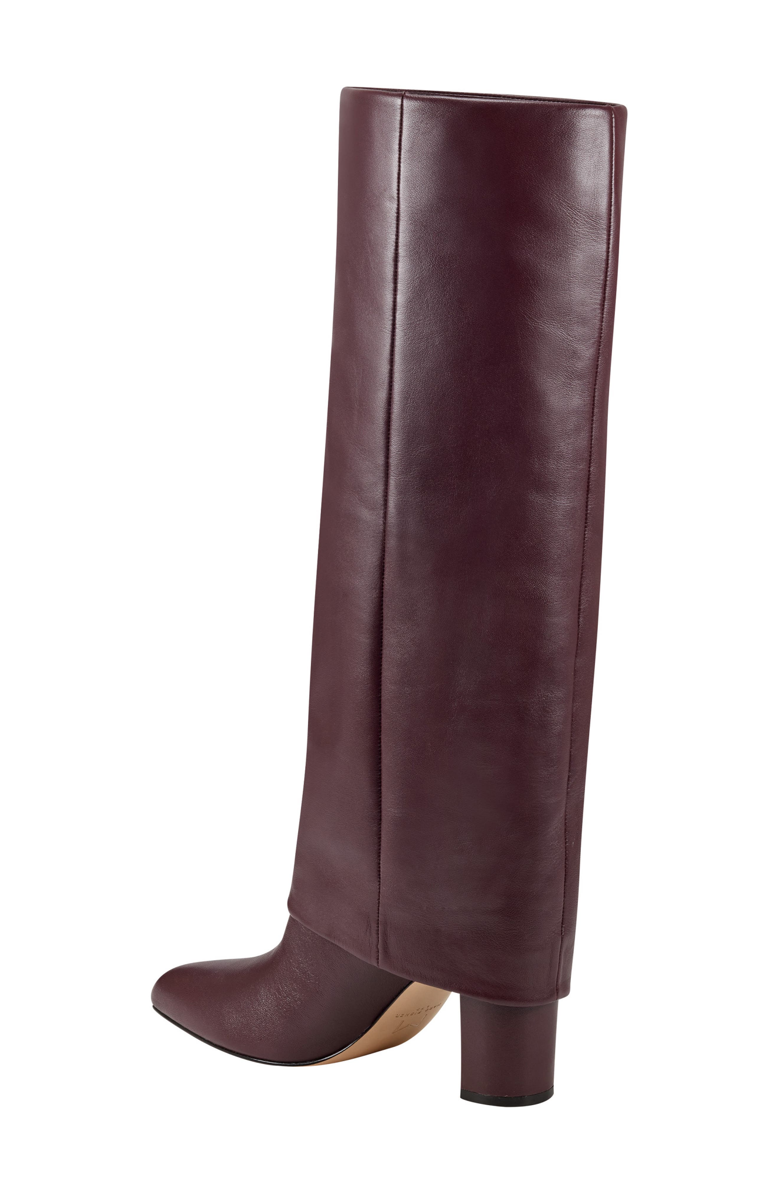 Leina Foldover Shaft Pointed Toe Knee High Boot, Alternate, color, DARK RED 600