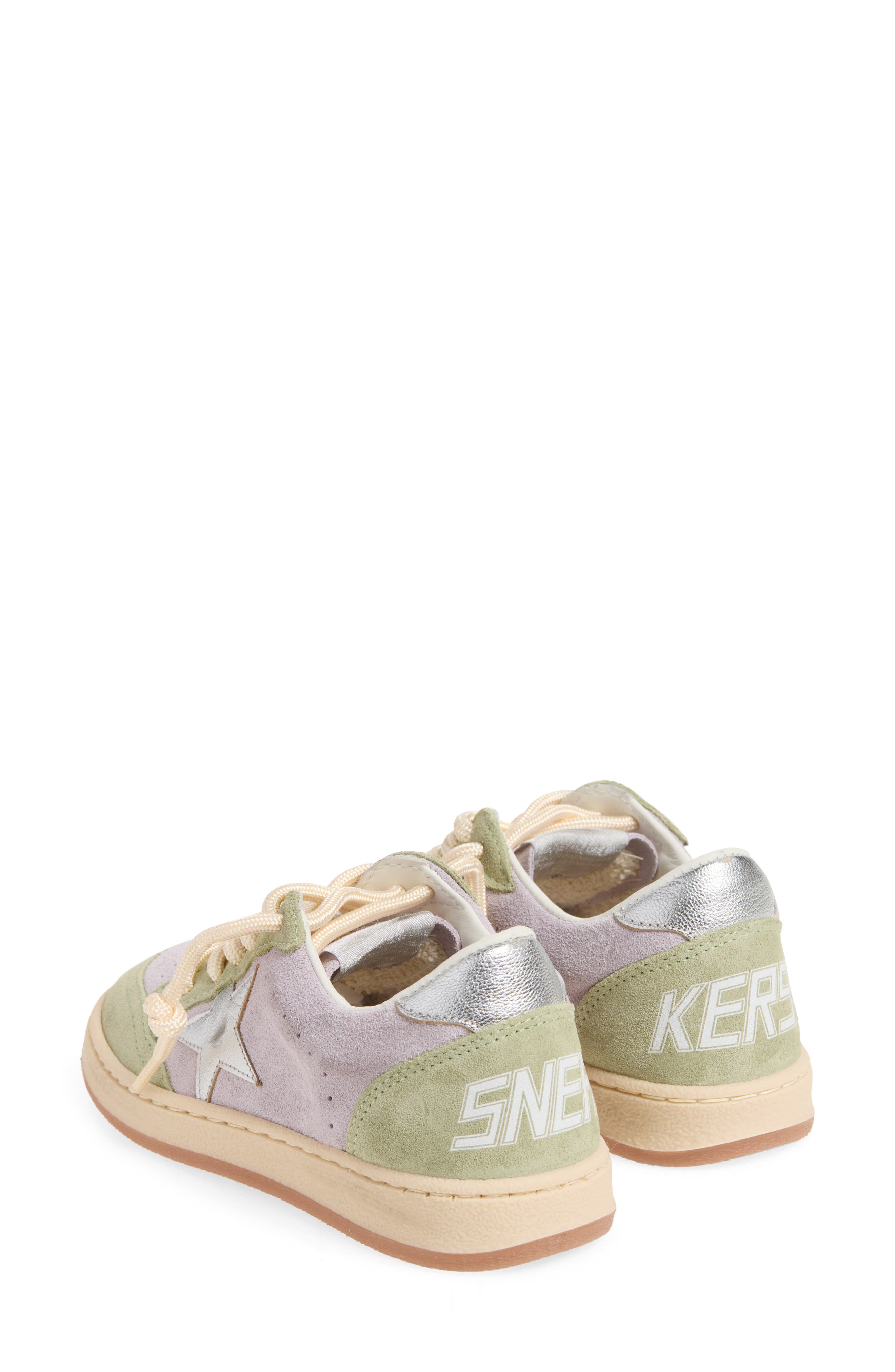 Kids' Ball Star Low Top Sneaker, Alternate, color, LILAC/ LIGHT GREEN/ SILVER