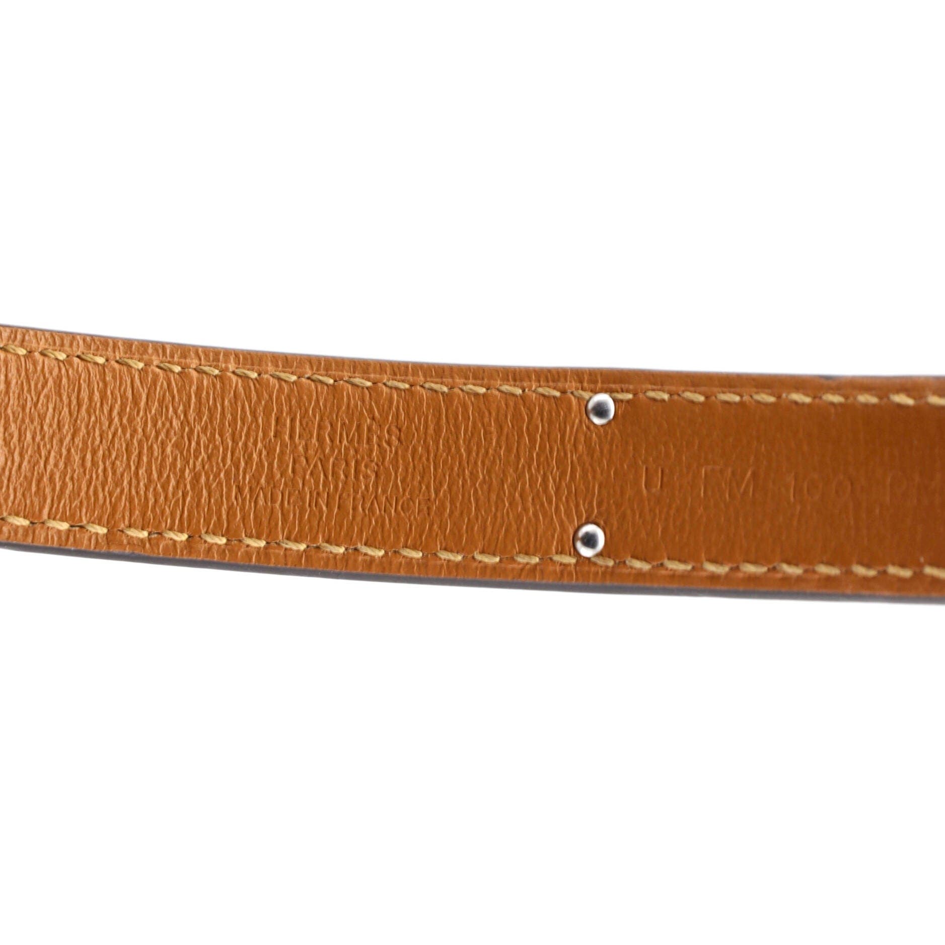 Pre-Owned Hermes Kelly Belt Leather Thin, Alternate, color, Brown