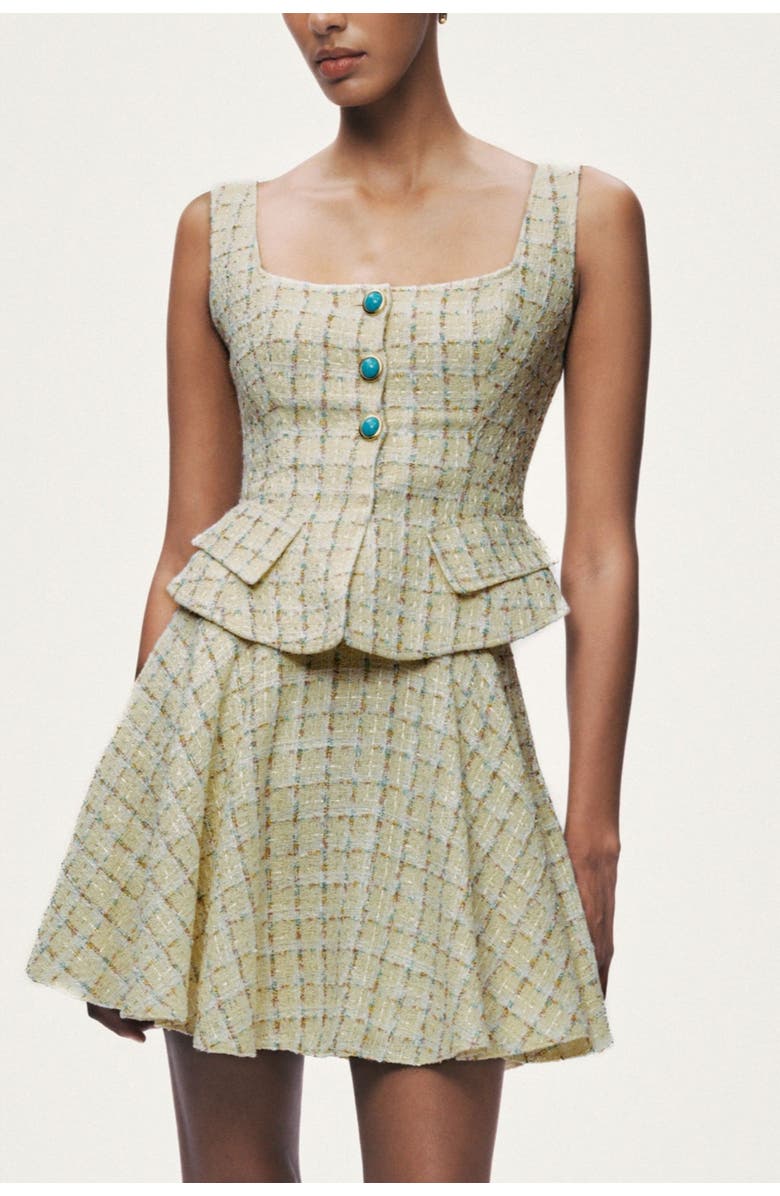 Nocturne Button Accessory Tweed Bustier, Alternate, color, Multi-Colored