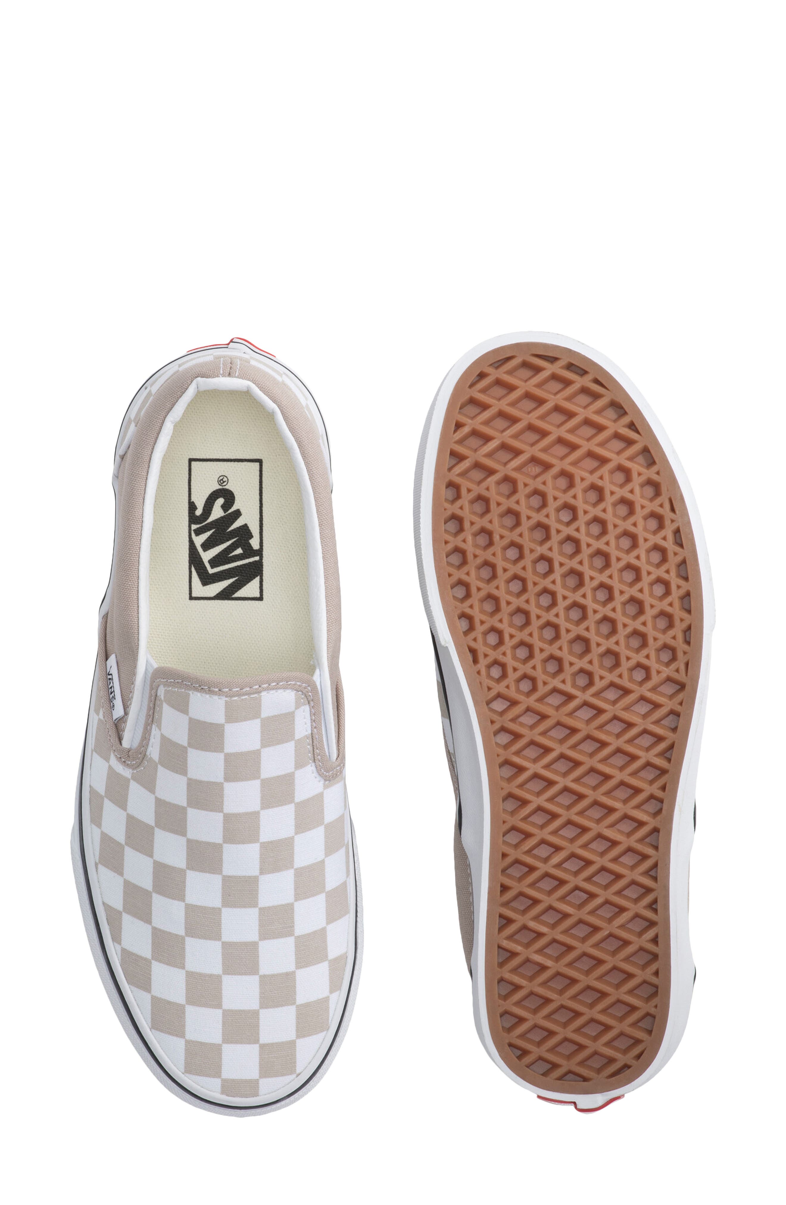 Vans Gender Inclusive Classic Slip-On Sneaker, Alternate, color, Checkerboard Mushroom