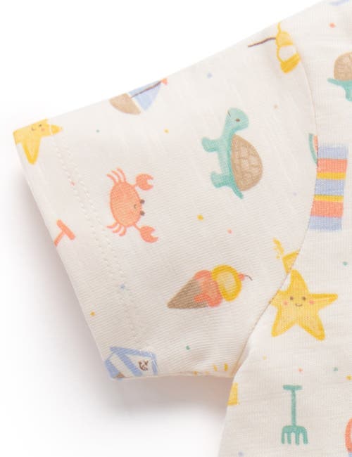 Purebaby Resort Overall & Tee Set In Blue