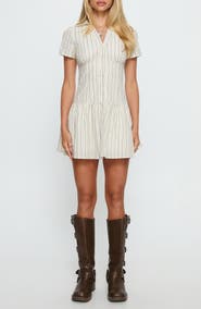 Princess Polly Windswept Stripe Mini Shirtdress