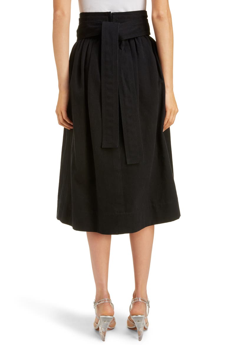 High Waist Denim Skirt, Alternate, color, BLACK