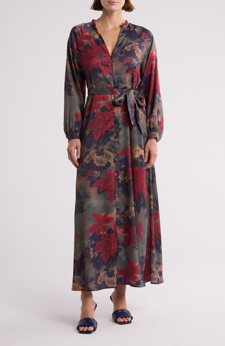 AREA STARS Fall Bouquet Button Down Dress, Main, color, 