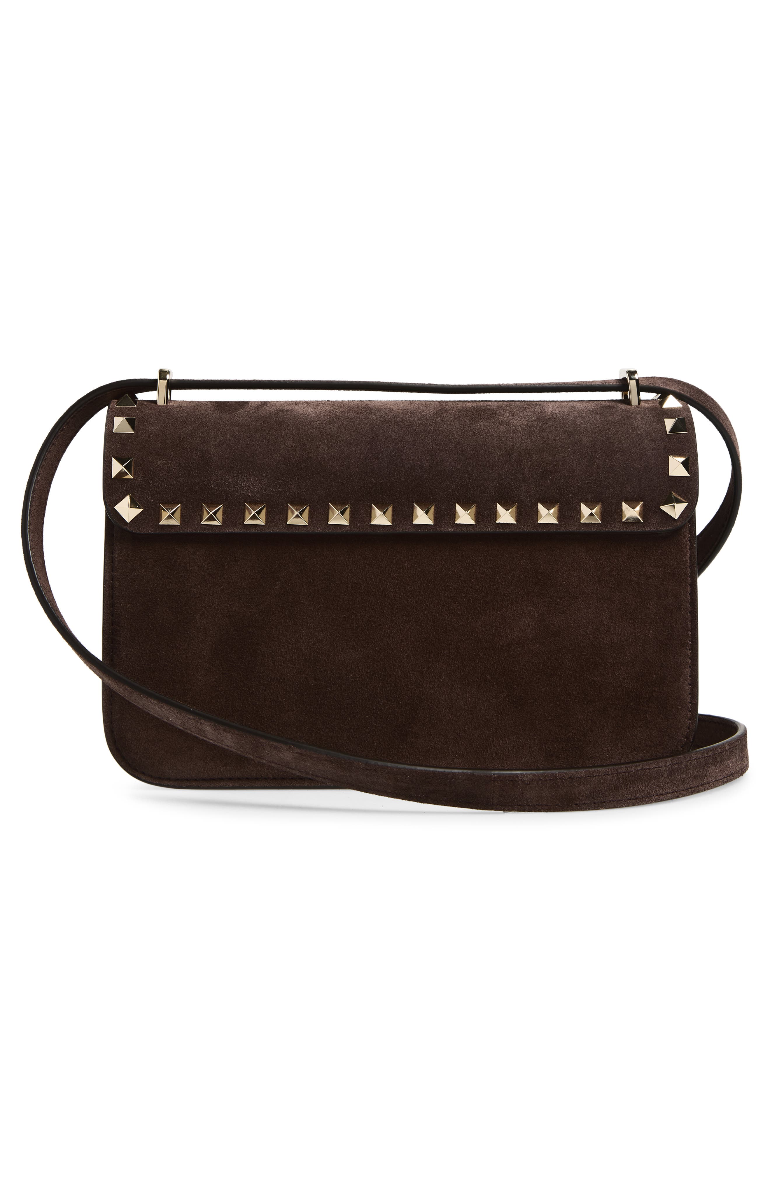Small Rockstud Shoulder Bag, Alternate, color, BROWN