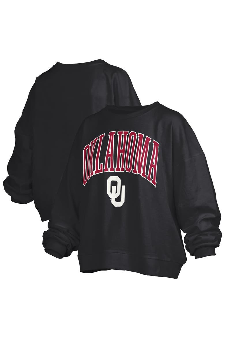 Women's Pressbox  Black Oklahoma Sooners Plus Size Nelson Janise Sweatshirt, Main, color, Black