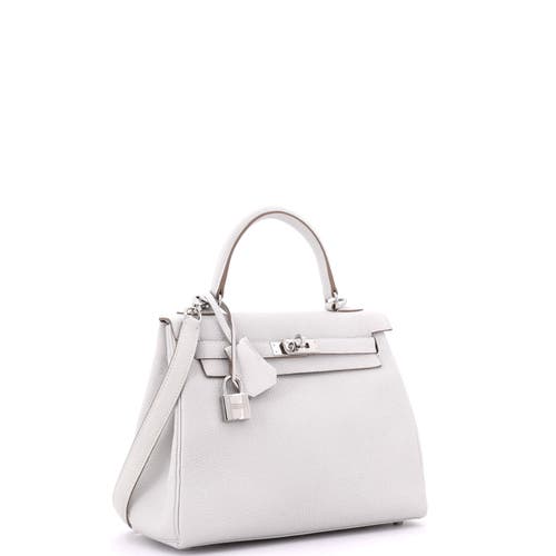 Pre-owned Hermes  Hermes Kelly Handbag Grey Togo With Palladium Hardware 25 In Gray