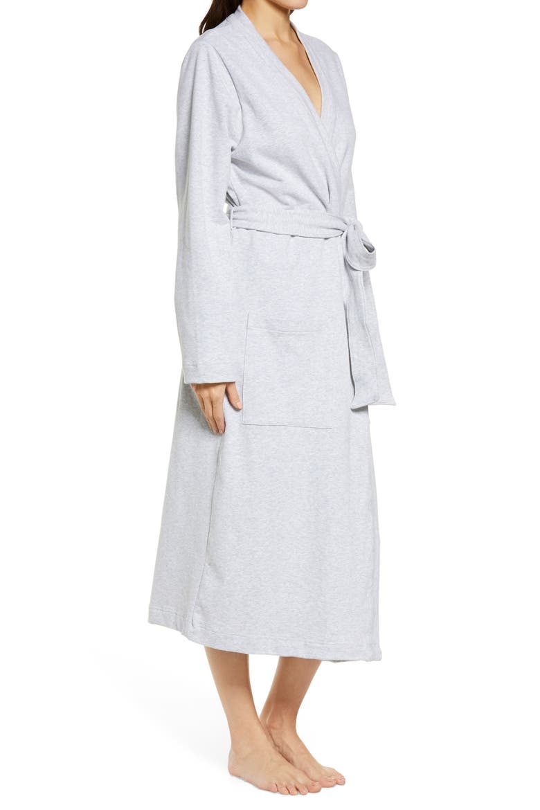Women's Ultrasoft French Terry Wrap Robe, Alternate, color, LIGHT GRAY HEATHER