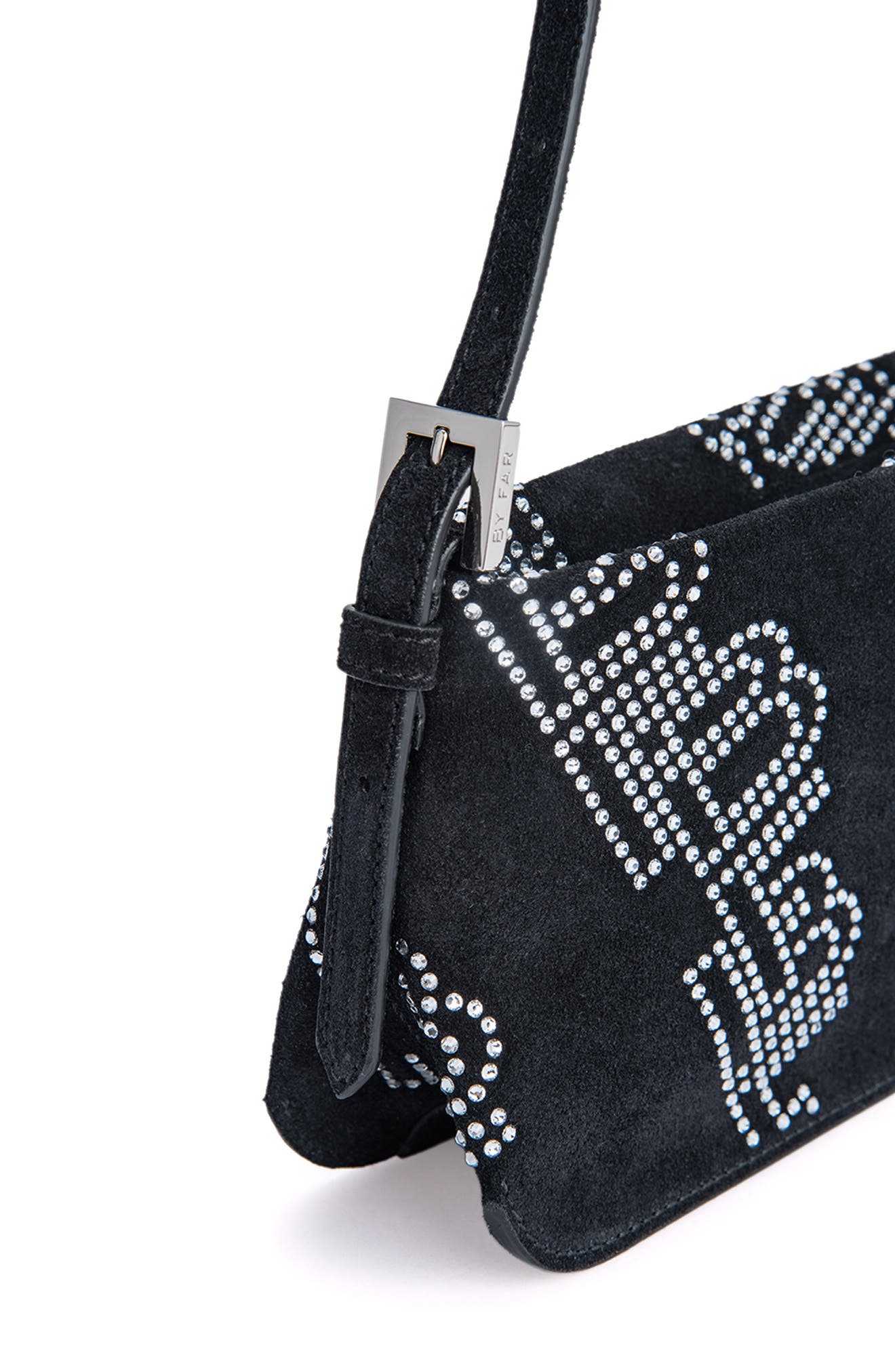 Dulce Studded Leather Shoulder Bag, Alternate, color, BLACK