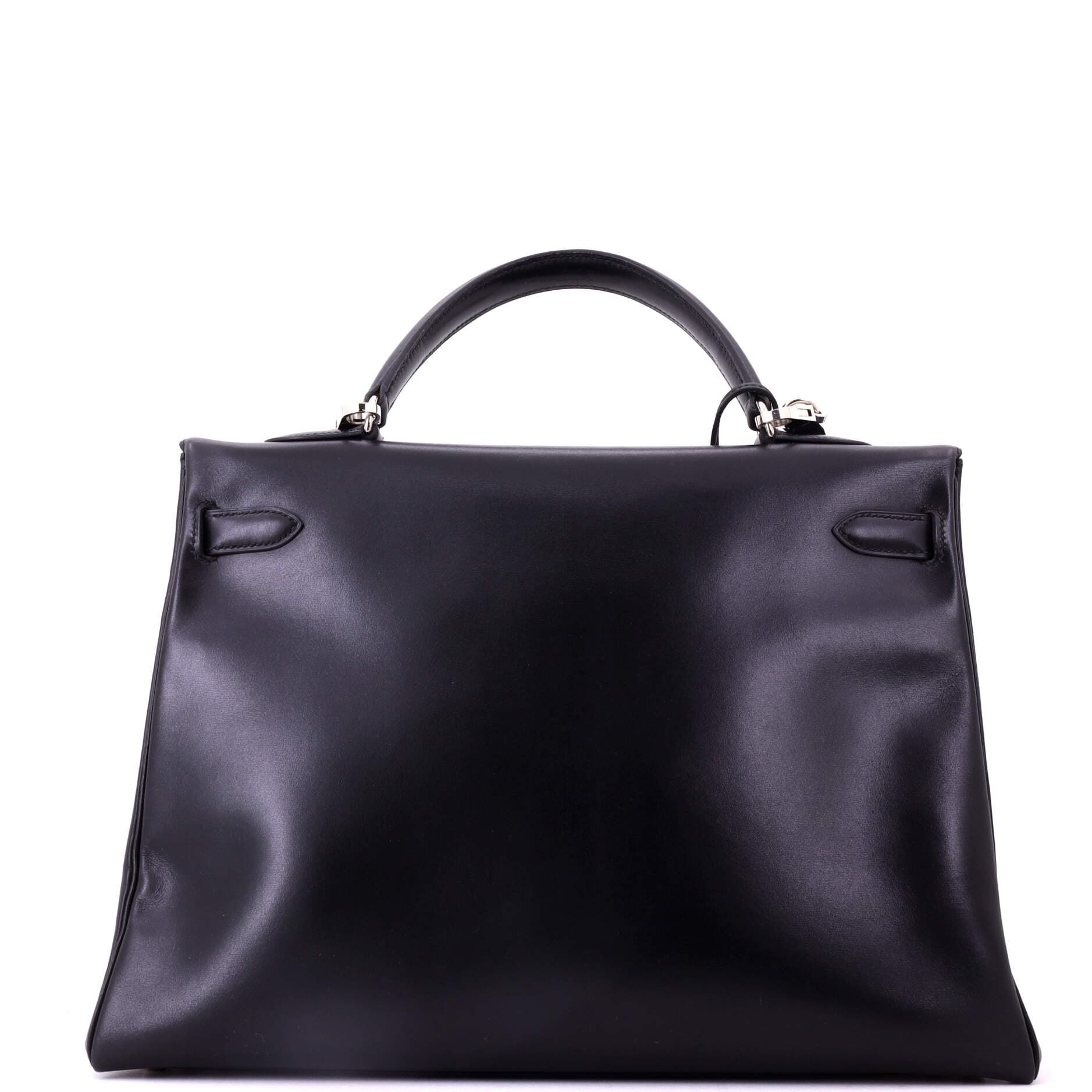 Kelly Handbag Black Box Calf with Palladium Hardware 35, Alternate, color, Black