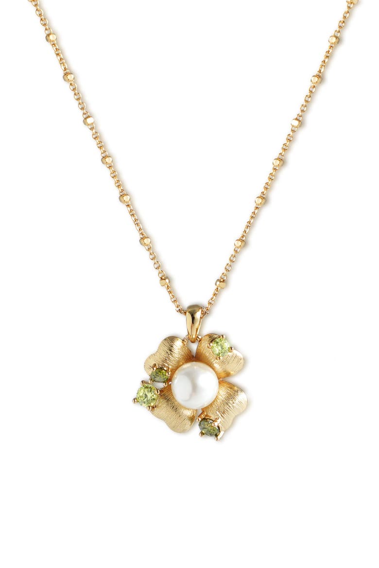 Garden Blossom Pendant Necklace, Main, color, Gold