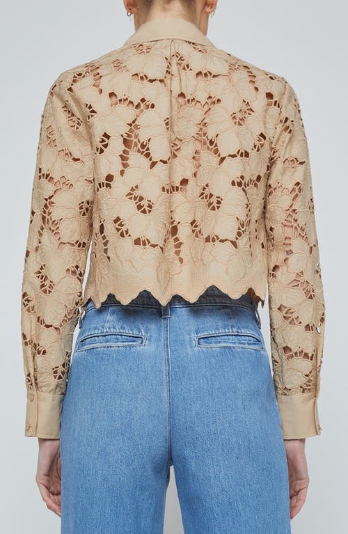 L'agence Seychelle Cropped Button Down Shirt Almond