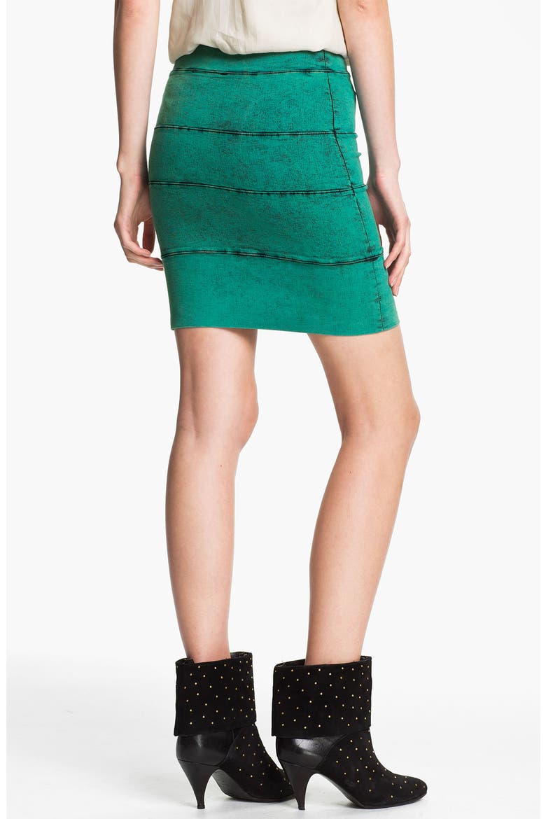 'Mineral Wash' Stretch Twill Skirt, Alternate, color, AQUAMARINE