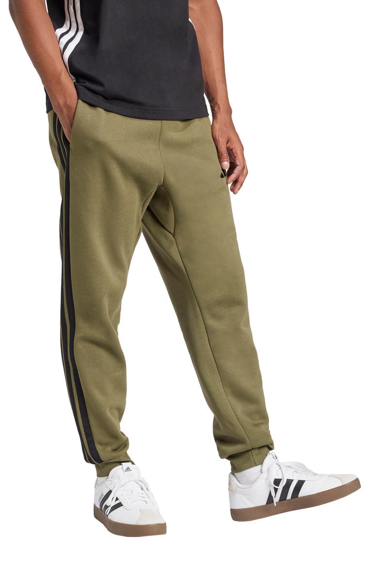 Essential 3-Stripes Fleece Joggers, Main, color, OLISTR/BLA