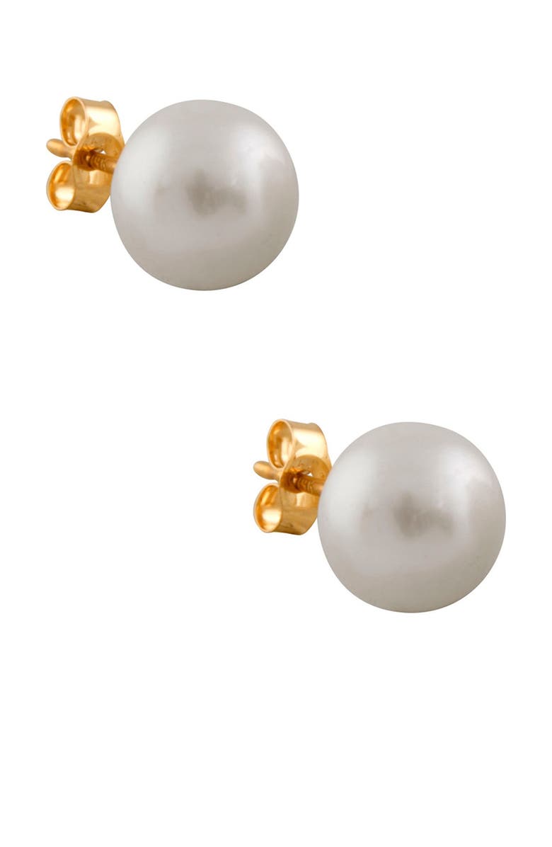 SPLENDID PEARLS 14K Yellow Gold 8.5-9mm Cultured Freshwater Pearl Stud Earrings, Main, color,