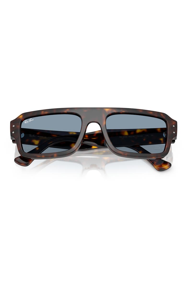 56mm Rectangular Sunglasses, Alternate, color, HAVANA / BLUE