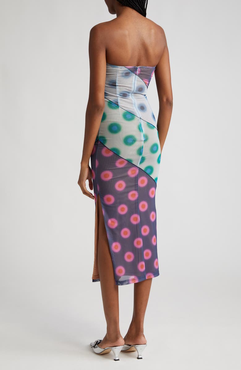 Miaou Lila Polka Dot Strapless Dress, Alternate, color, 
