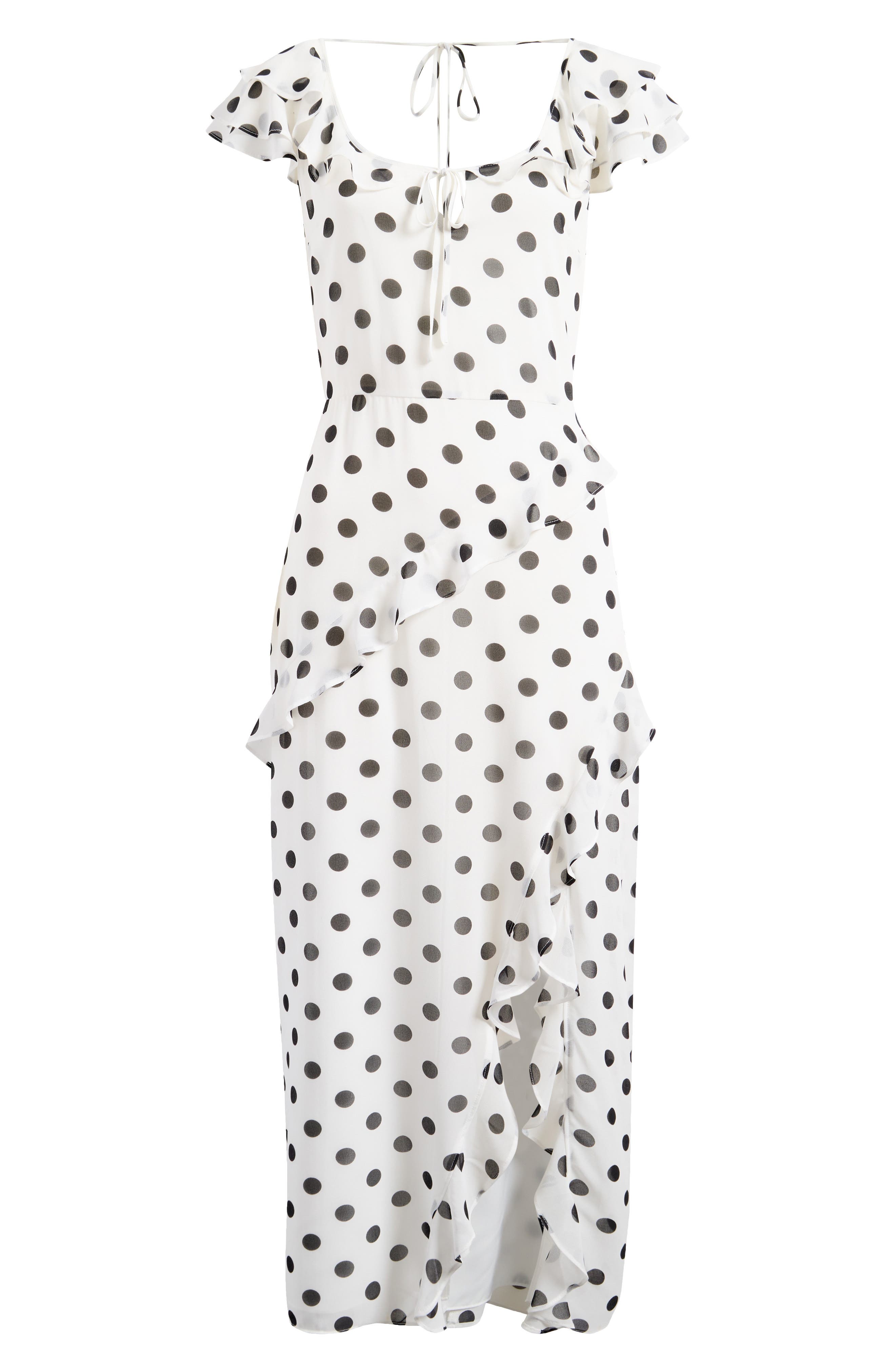 black and white frill dress ruffle detail Size recs Black White Rose Ruffle Dress*