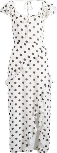 Violetta Polka Dot Ruffle Sleeve Dress
