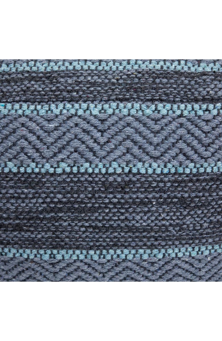 Northlight Striped Woven Cotton Square Pouf - 14" - Gray, Alternate, color, Gray