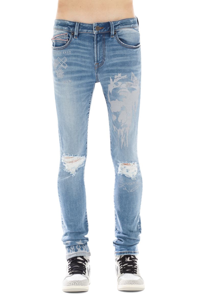 Cult of Individuality Punk Ripped Super Skinny Jeans, Main, color, 