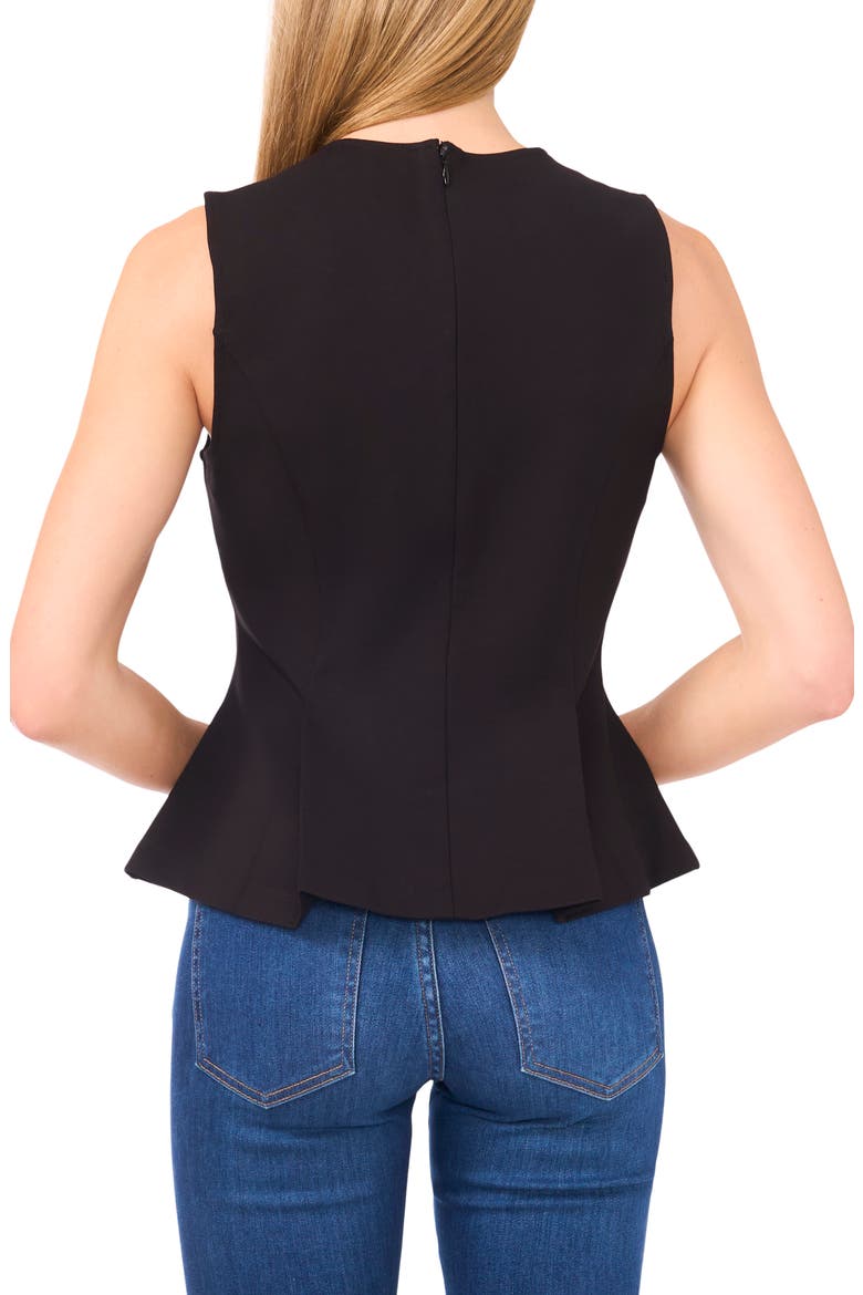 Peplum Ponte Knit Tank, Alternate, color, RICH BLACK