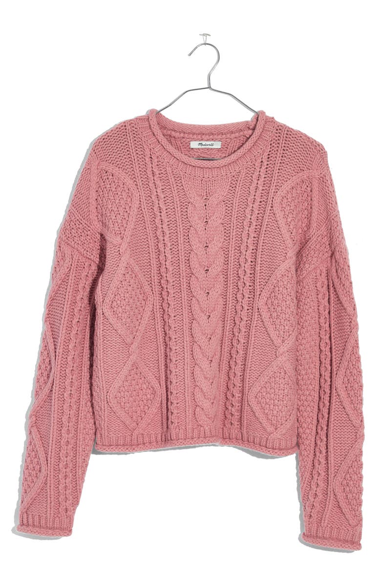 Madewell Slope Cable Pullover Sweater, Alternate, color,