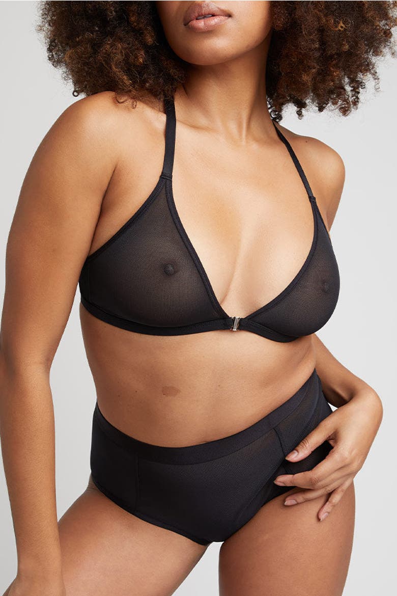 Sieve Racerback Bra, Alternate, color, Black