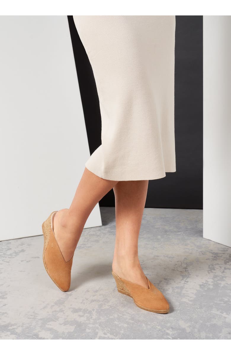 VISCATA Truja Suede Espadrille Mule Wedges, Alternate, color, Camel