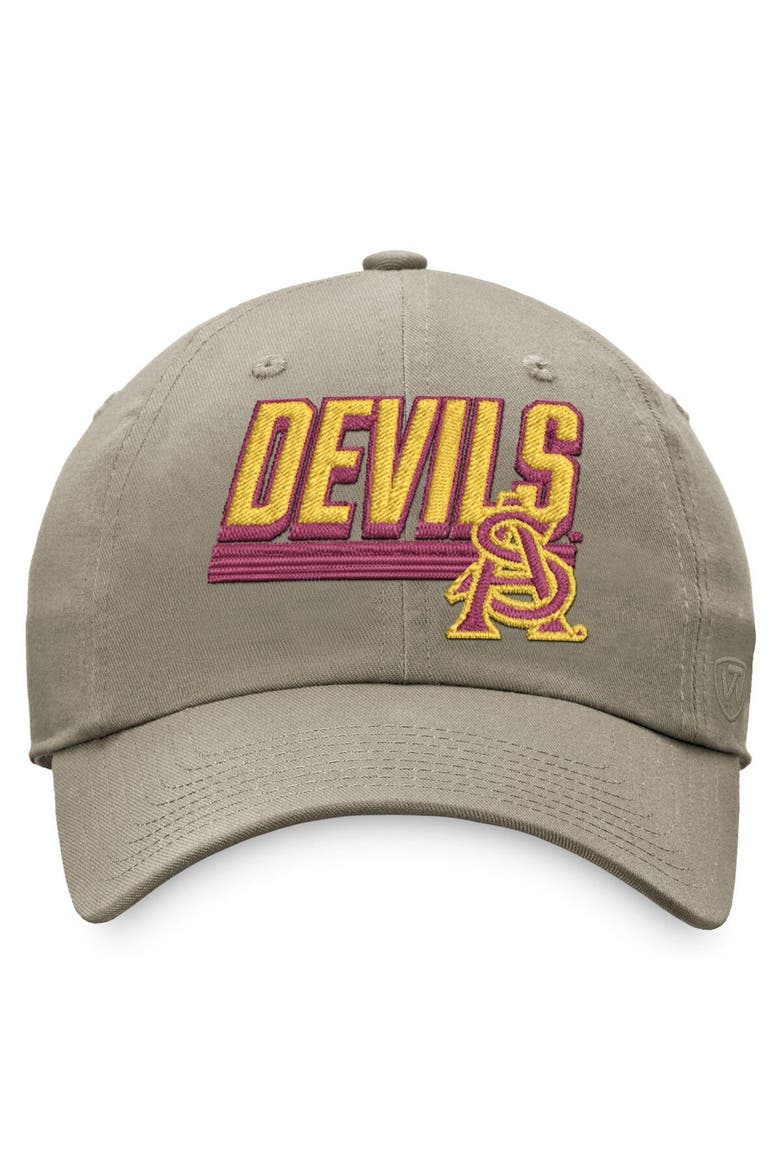 Men's Top of the World Khaki Arizona State Sun Devils Slice Adjustable Hat, Alternate, color, Khaki