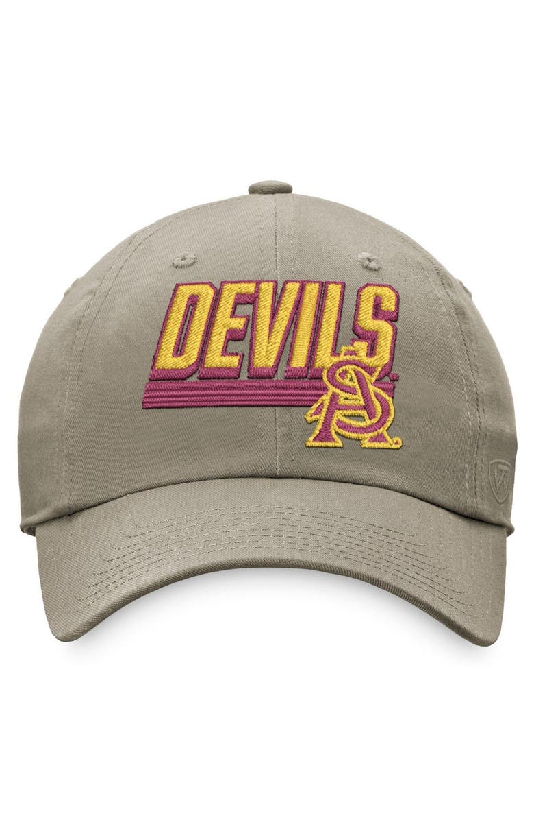 TOP OF THE WORLD Men's Top of the World Khaki Arizona State Sun Devils Slice Adjustable Hat, Alternate, color, Khaki