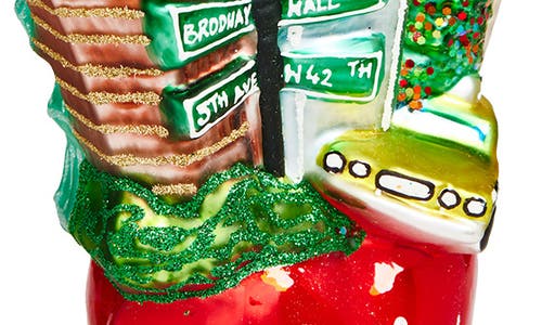 The Whitehurst Company Big Apple Landscape Glass Ornament In Multi