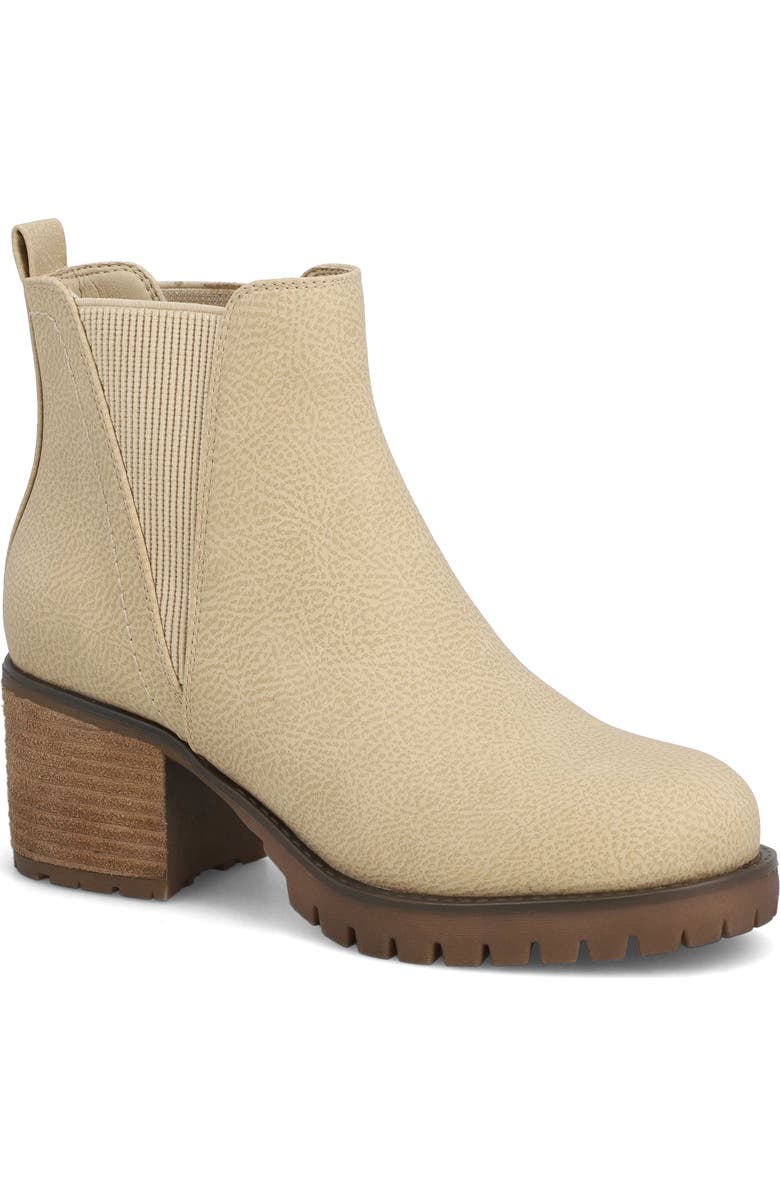 MIA Jody Ribbed Lug Sole Chelsea Boot, Main, color, Beige Tumb