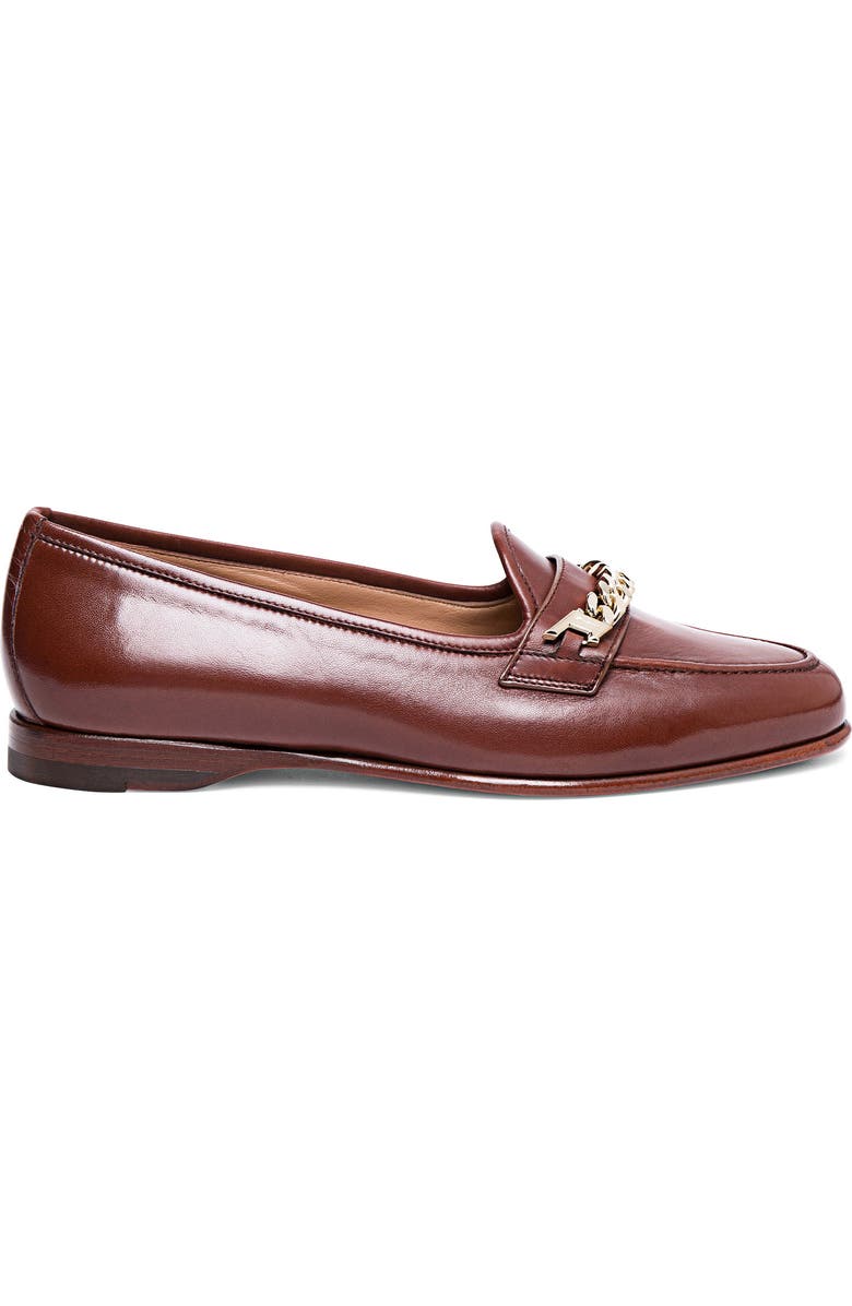 Santoni Women's leather Andrea loafer, Alternate, color, Brown