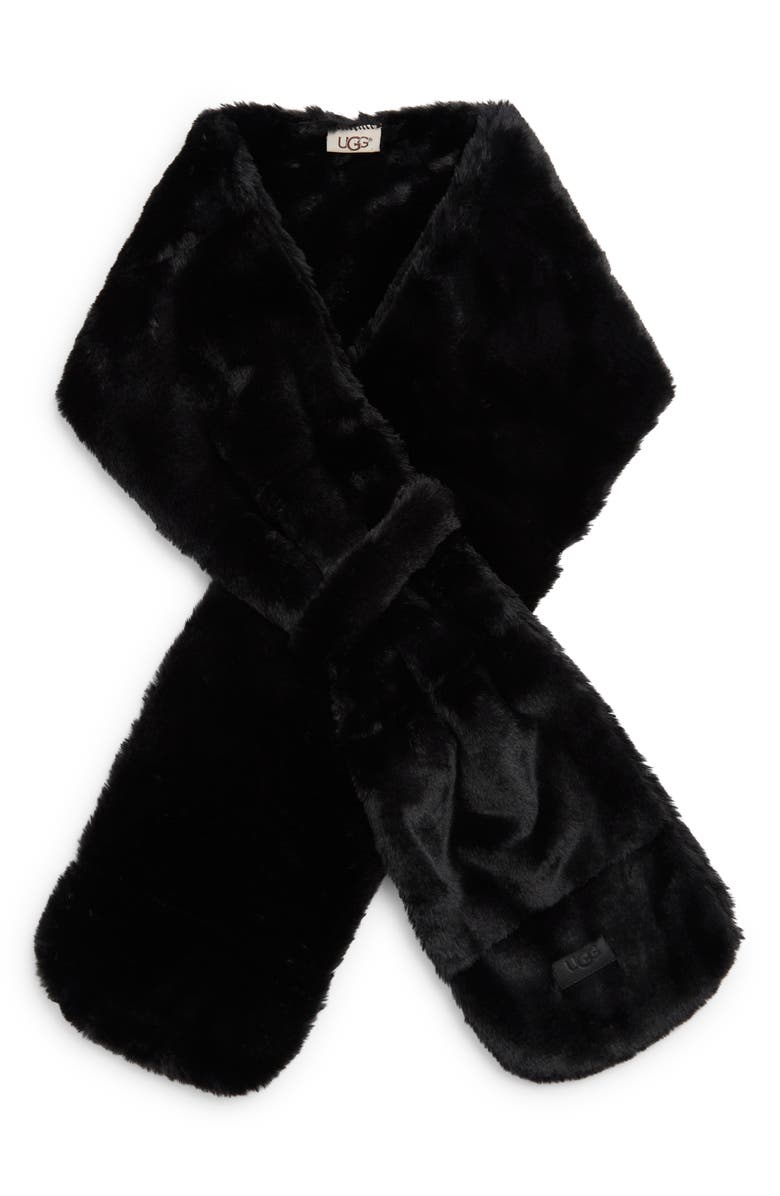 UGG<sup>®</sup> Faux Fur Scarf, Main, color, Black