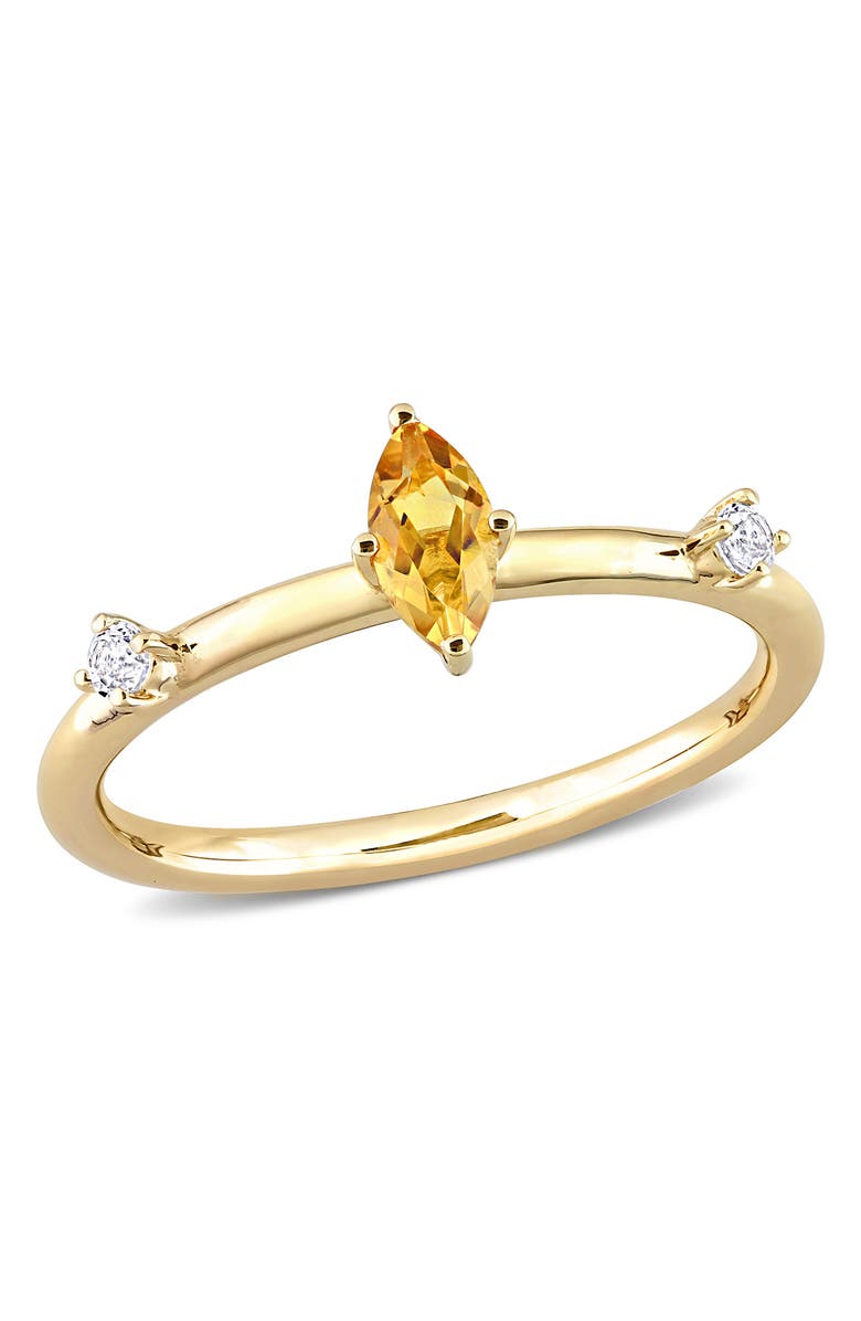 DELMAR 10K Gold Citrine & White Topaz Ring, Main, color,