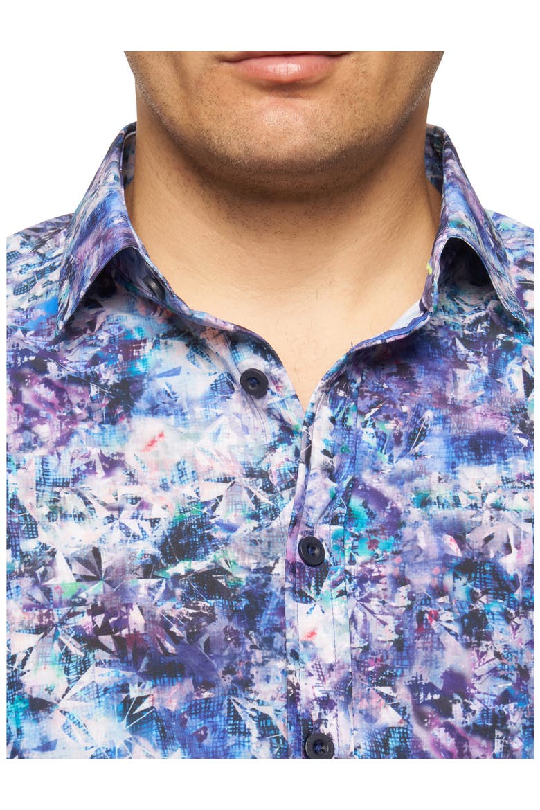Mensa Print Performance Button-Up Shirt, Alternate, color, MULTI