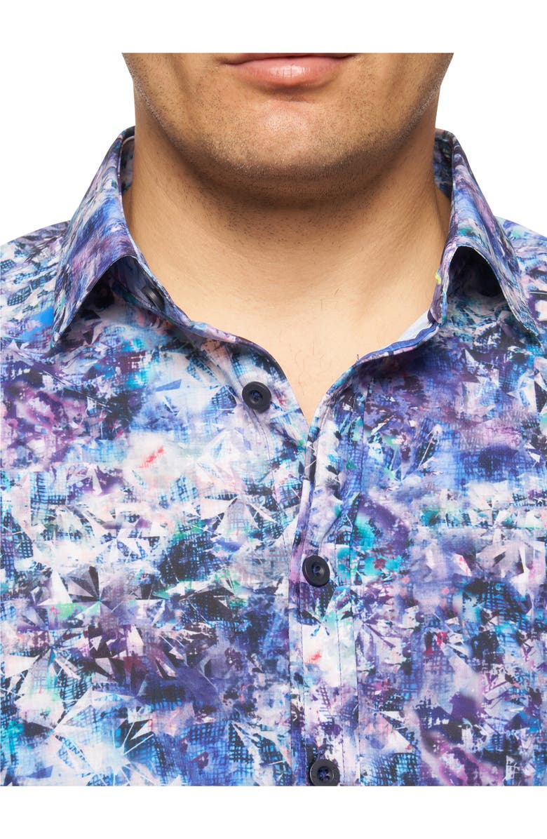 Robert Graham Mensa Print Performance Button-Up Shirt, Alternate, color,