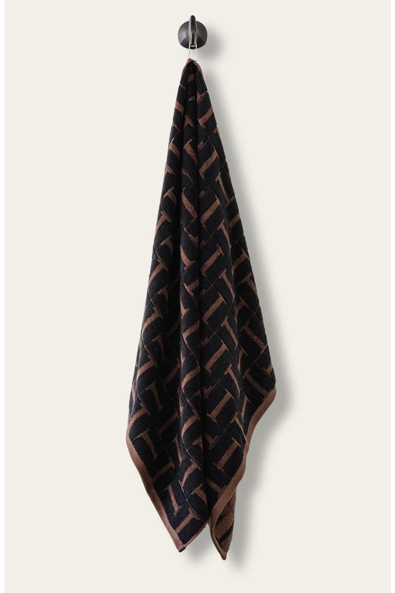 Tessera Australian Cotton Towels Standard Set, Alternate, color, Tobacco & Black