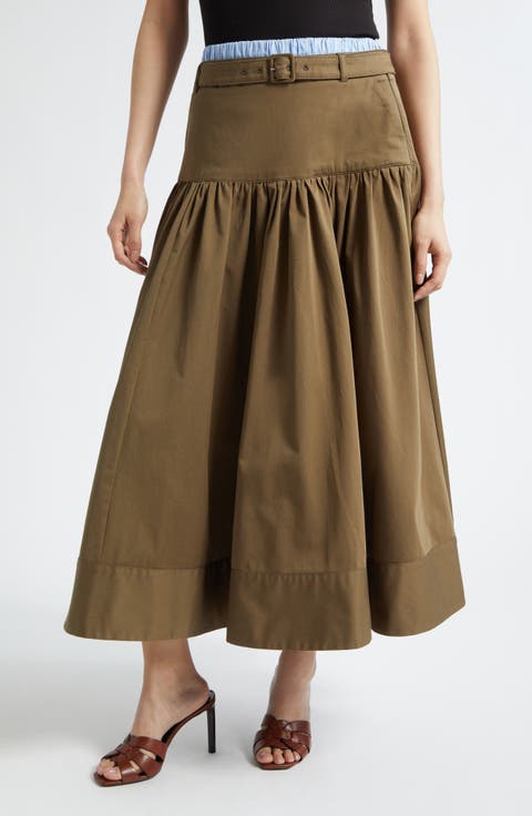 Peri Stretch Cotton Maxi Skirt
