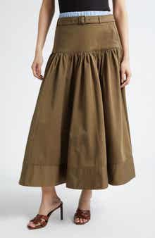 Peri Stretch Cotton Maxi Skirt