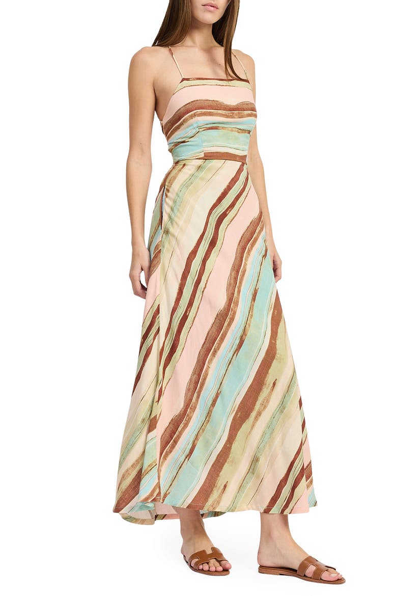 Lana Stripe Maxi Sundress, Alternate, color, BLUSH BROWN BLUE