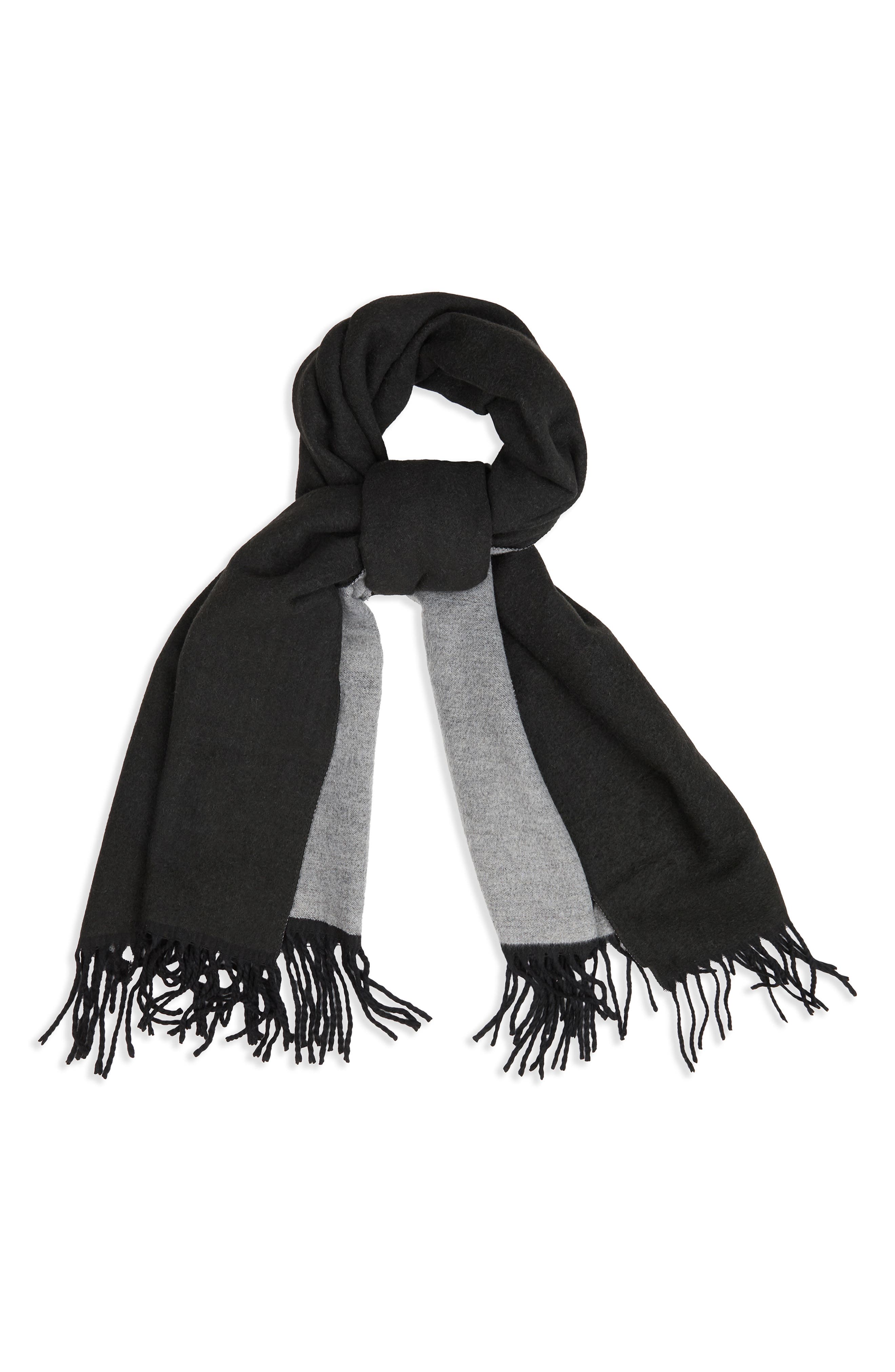SAACHI Two-Tone Reversible Fringe Scarf