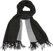 SAACHI Two-Tone Reversible Fringe Scarf
