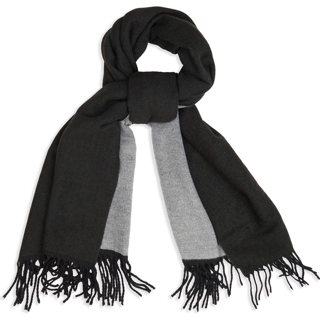 Saachi Two-tone Reversible Fringe Scarf In Blue